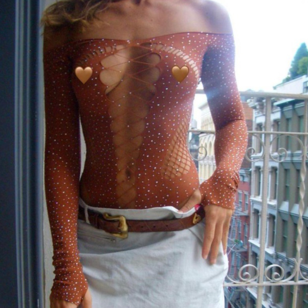 Áo Liền Quần Trễ Vai Tay Dài Dáng Ôm Đính Đá Lấp Lánh Dành Cho Nữ | BigBuy360 - bigbuy360.vn