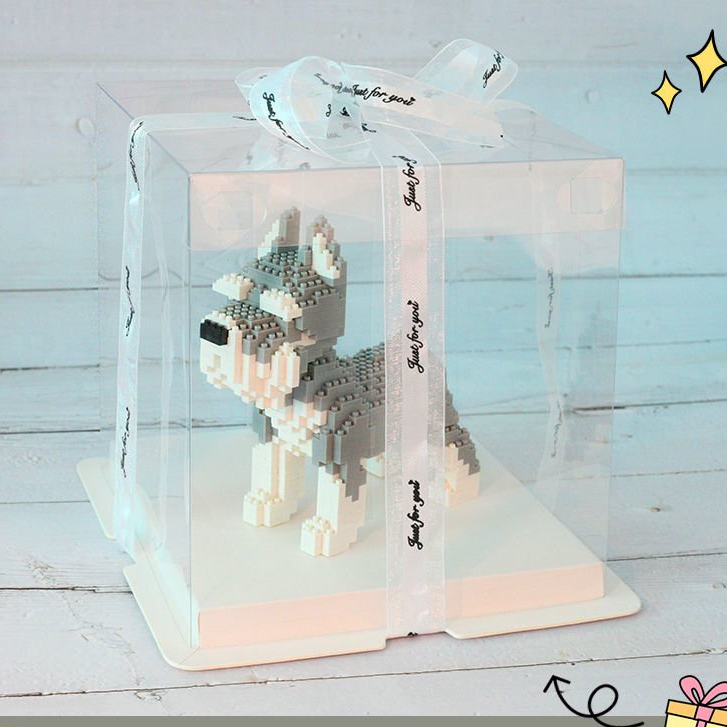 Mô Hình Lắp Ráp Chú Chó Corgi Husky Cỡ Nhỏ Dễ Thương