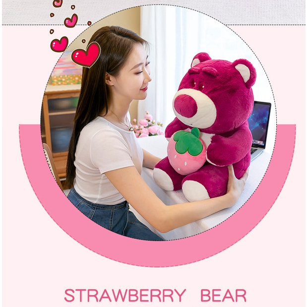 lotso Strawberry Bear Đồ chơi nhồi bông Hình Gấu Teddy Và Dâu Tây Dễ Thương