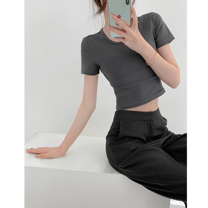 Áo Thun Ngắn Tay Thiết Kế Đơn Giản Thời Trang Mùa Hè Hàn Quốc