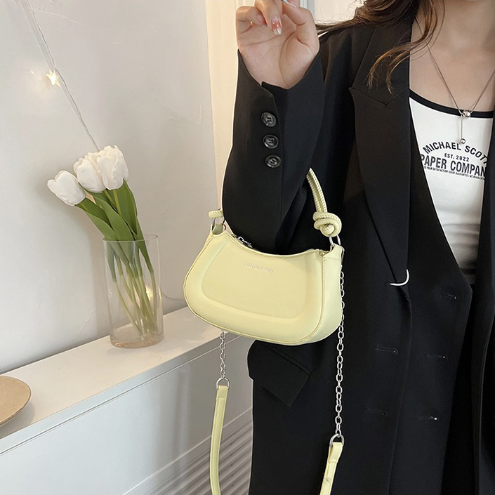 ❤ Túi đeo vai đơn Phong cách giản thanh lịch Da PU màu trơn Tay cầm thoải mái Hàn Quốc cho chuyến đi chơi hẹn hò