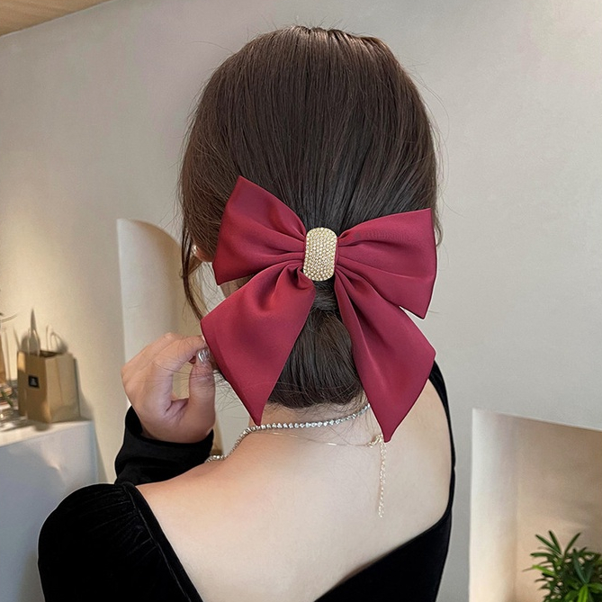 Kẹp Tóc Nơ Đính Đá Phong Cách Hàn Quốc Mới Cho Nữ