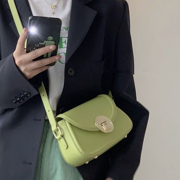 Túi xách đeo chéo đẹp túi kẹp nách màu xanh lá túi đeo vai vintage