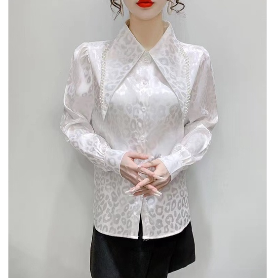 Áo Sơ Mi Tay Dài Dáng Rộng In Họa Tiết Thời Trang Hàn Quốc Cho Nữ