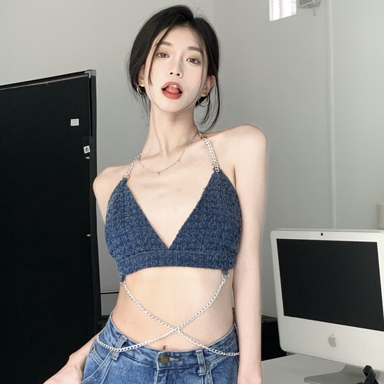 Porozi  Áo Yếm Cổ Chữ V Hở Lưng Quyến Rũ Dành Cho Nữ