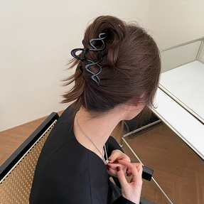 Kẹp Tóc Kim Loại Họa Tiết Gợn Sóng Đơn Giản Cao Cấp Phong Cách Hàn Quốc