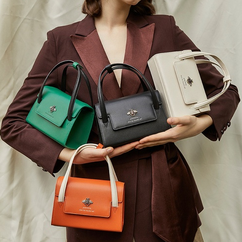 Mischa Túi Xách Đeo Vai Hình Vuông Cỡ Nhỏ Chất Liệu Da PU Phối Màu Tương Phản Thời Trang Cao Cấp