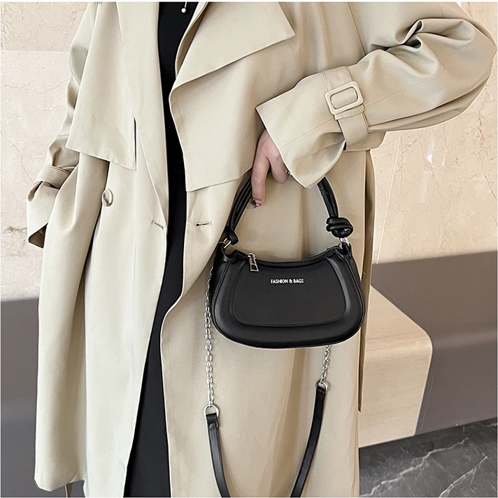 ❤ Túi đeo vai đơn Phong cách giản thanh lịch Da PU màu trơn Tay cầm thoải mái Hàn Quốc cho chuyến đi chơi hẹn hò