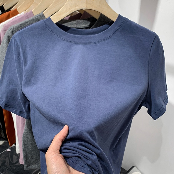 Áo Thun Nữ Tay Ngắn Cổ Tròn Vải Cotton Nguyên Chất 60869