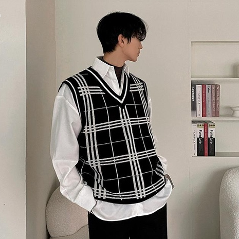 Áo sweater dệt kim AOKANG sát nách kẻ sọc lớn kiểu dáng sành điệu đa năng