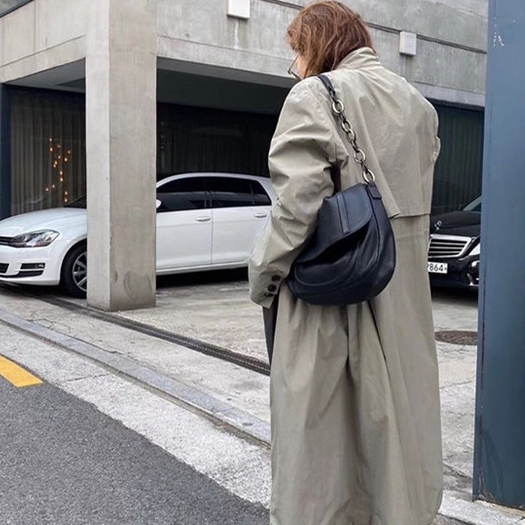 MISCHA Túi Xách Đeo Vai Bằng Da PU Sức Chứa Lớn Màu Trơn Thời Trang