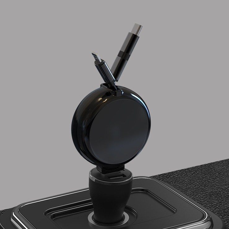 [Hàng Sẵn] Cáp sạc 3 trong 1 Thiết kế có thể thu vào đa năng di động nhỏ cho ô tô gia đình  【Spring061】