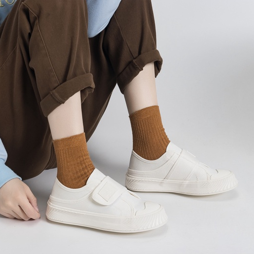 PunkyRabbit Giày thường vải canvas cho nữ Chống trơn trượt đế cao su dày 2 đi giày mùa hè Kích thước tiêu chuẩn