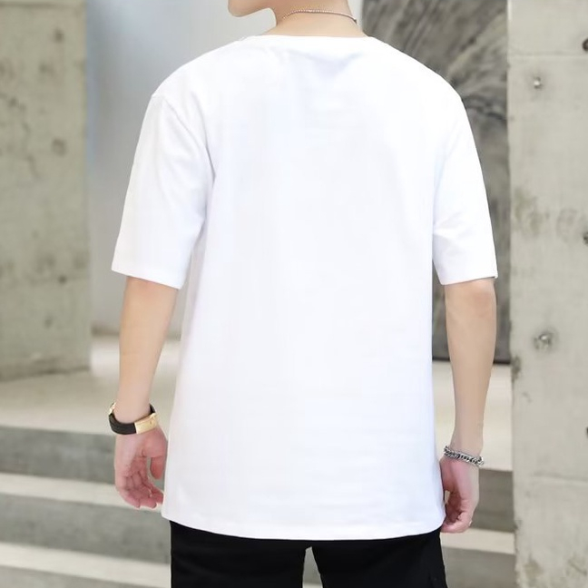 Áo Thun Nam Tay Ngắn Dáng Rộng Phong Cách Hàn Quốc Thời Trang Mùa Hè Size S-5XL