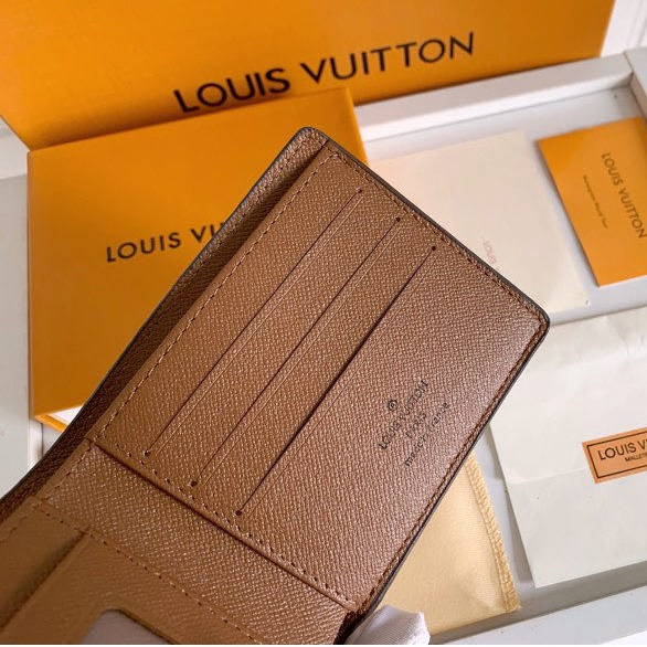 Sẵn sàng giao hàng Louis Vuitton LV dành cho nam, ví đựng album ngắn bên trong có hộp M60930