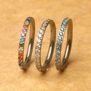  Bản Lề Vách Ngăn Thân Trang Sức Trang Sức Tròn ASTM F136 Titan Hình Tròn Phối Màu Đá Zircon Món Quà Trang Sức ASTM F136 