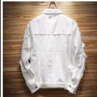 Chất lượng cao áo khoác jean nam Áo Khoác Denim Màu Trắng Phong Cách Trẻ Trung Thời Trang Mùa Xuân 2023 Mới
