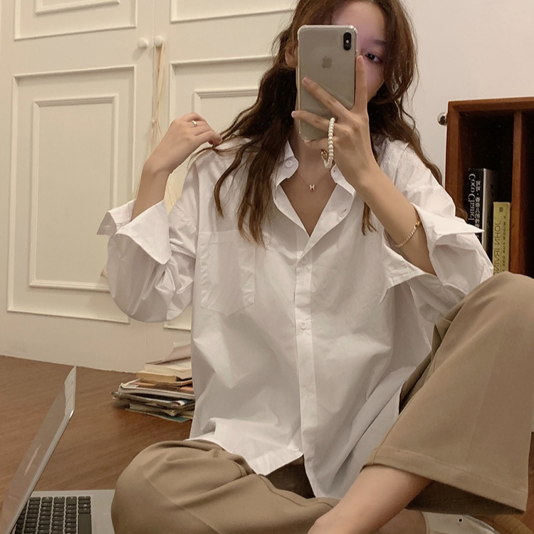 Áo Sơ Mi Dài Tay Dáng Rộng Thời Trang Mùa Xuân Sành Điệu 6070