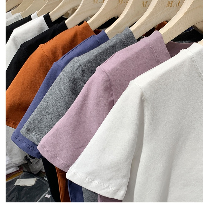 Áo Thun Nữ Tay Ngắn Cổ Tròn Vải Cotton Nguyên Chất 60869