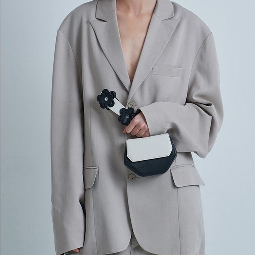 MISCHA Túi Xách Đeo Vai Chất Liệu Da PU Họa Tiết Hoa Dễ Thương Thời Trang Cho Nữ