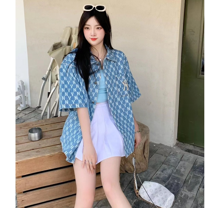 Áo Sơ Mi Vải Lanh Cotton Dáng Rộng In Họa Tiết Kỹ Thuật Số Phong Cách Retro Mùa Hè Hàng Mới Đến 5 Ngày Cho Nữ