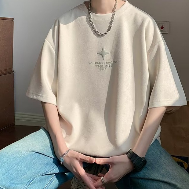 Áo Thun Tay Ngắn Cổ Tròn In Hình Thời Trang Phong Cách Harajuku Cho Nam