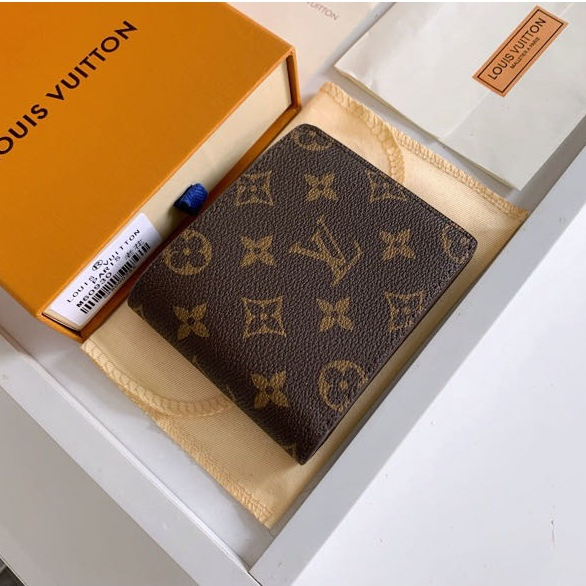 Sẵn sàng giao hàng Louis Vuitton LV dành cho nam, ví đựng album ngắn bên trong có hộp M60930