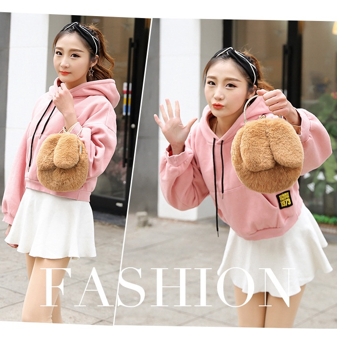 Túi Đeo Chéo Hình Thỏ Bông Dễ Thương Xinh Xắn Cao Cấp