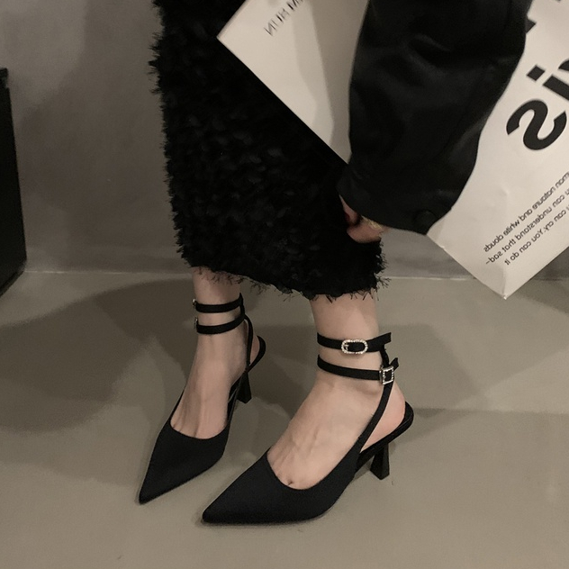 Giày Sandal Cao Gót Mũi Nhọn Cột Dây Thời Trang Dành Cho Nữ Có Size 34-39