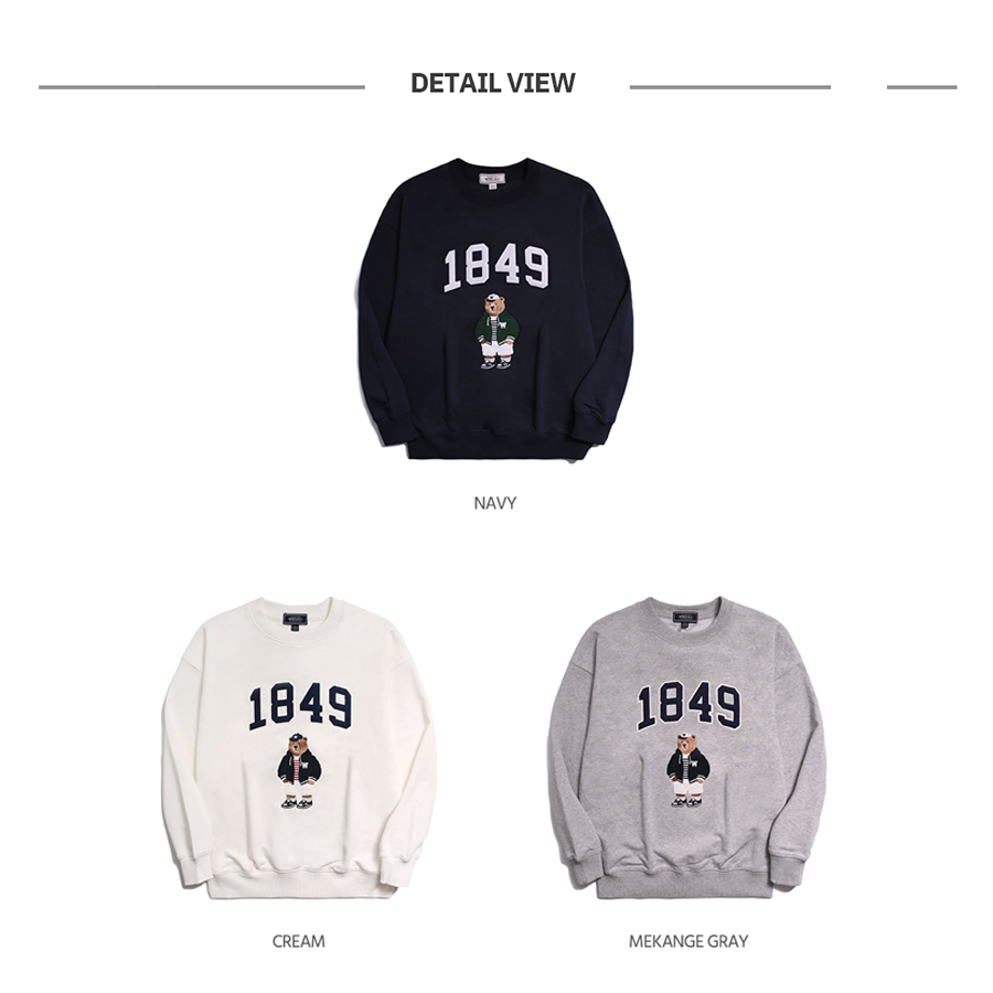 Áo sweatshirt WHOAU WHMWD2222U Steve tay dài thêu họa tiết gấu thời trang