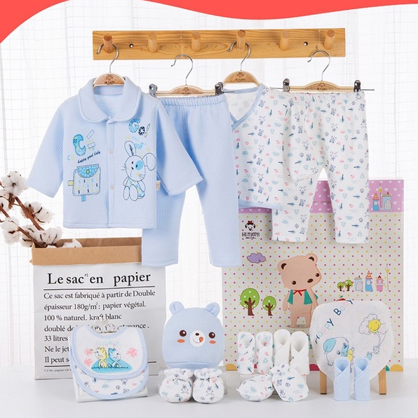 Babyfair Bộ quần áo trẻ em Cotton tinh khiết dễ thương Sunny Bear thoáng khí Thân thiện với làn da quà tặng sơ sinh