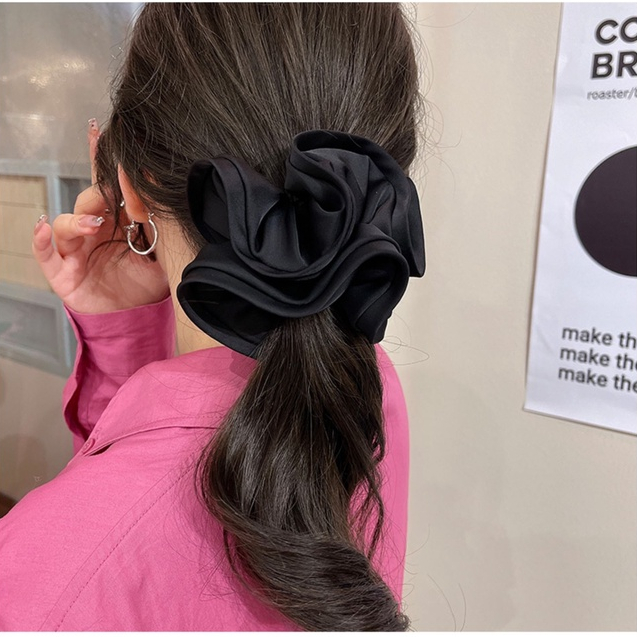 Dây Buộc Tóc Vải satin Cỡ Lớn Phong Cách Pháp Cao Cấp