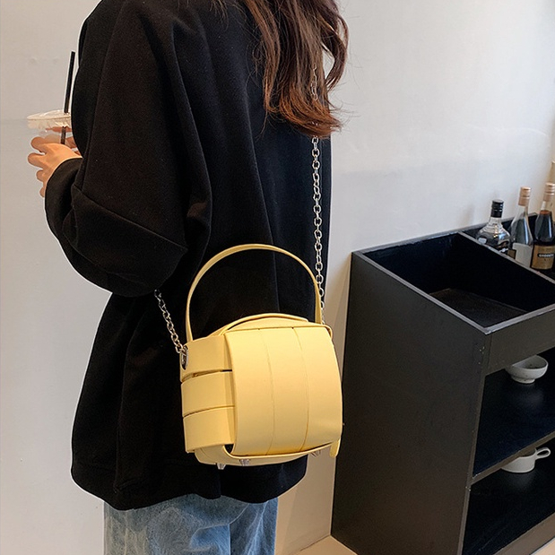 MISCHA Túi Xách Da PU Đeo Vai Phối Màu Tương Phản Phong Cách Hàn Quốc Thời Trang Cho Nữ