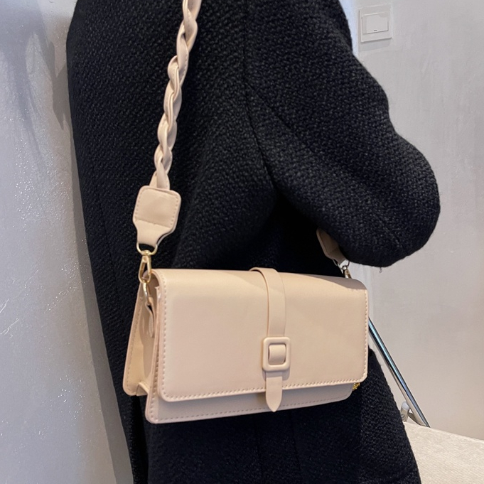 Mischa Túi Đeo Vai Hình Vuông Cỡ Nhỏ Bằng Da PU Màu Trơn Phong Cách retro Thời Trang Cao Cấp Dễ Phối Đồ