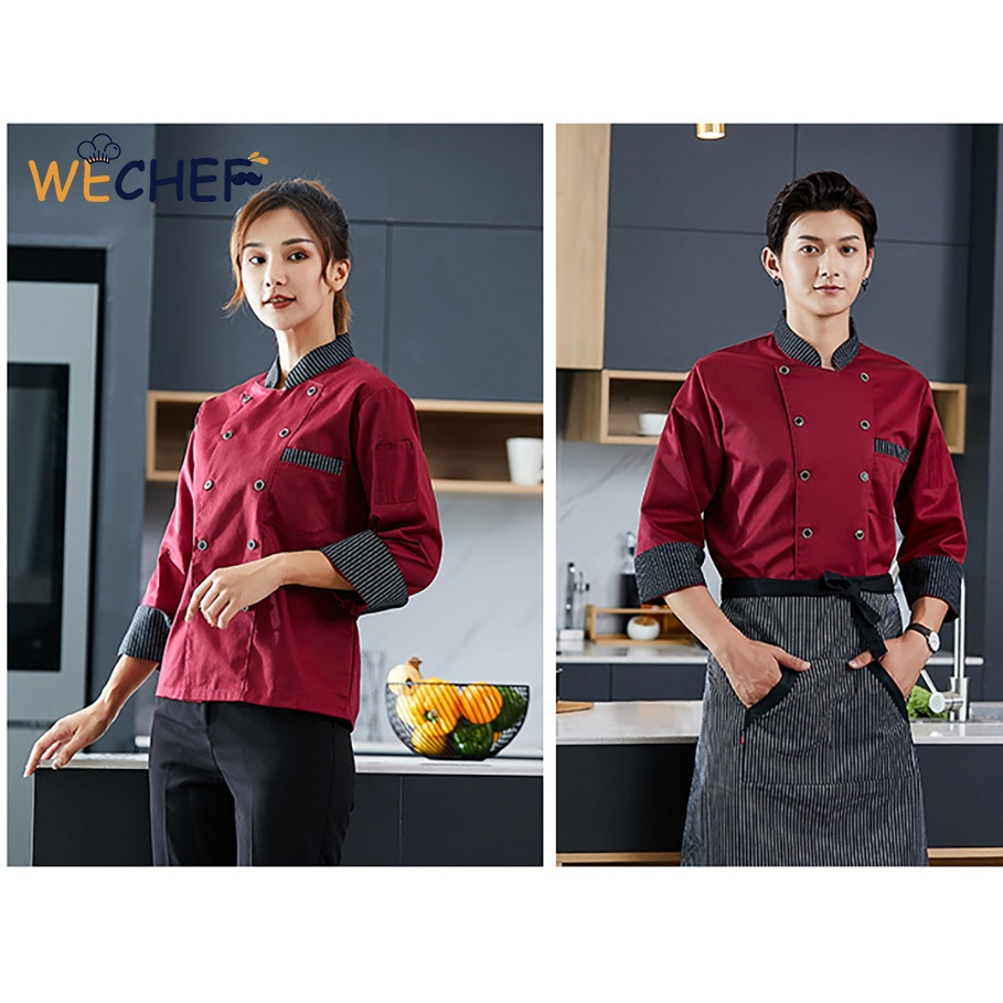 Áo Đầu Bếp Dài Tay Chuyên Nghiệp Dành Cho Nam Và Nữ