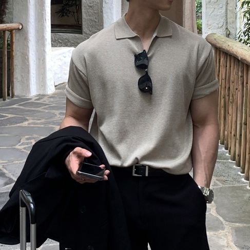 Áo Thun POLO Tay Ngắn Màu Sắc Đơn Giản Size M-2xl Cho Nam