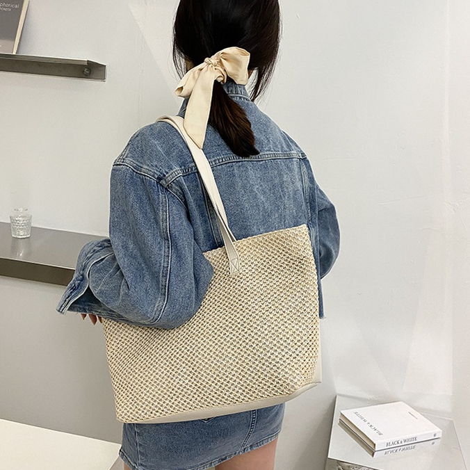 Túi Xách Mây Đan Dung Tích Lớn Thời Trang Đi Biển Mùa Hè Cho Nữ