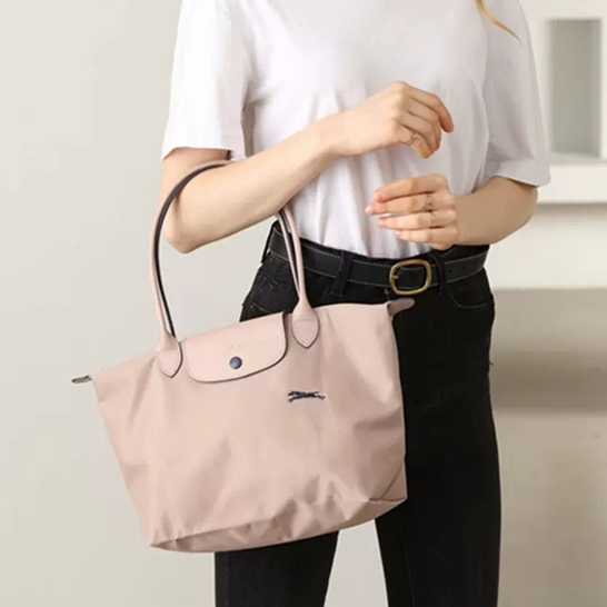 LongchampTúi Xách Mua Sắm Tay Cầm Dài Có Thể Gập Lại Kích Thước L * M Chính Hãng neo Le Pliage