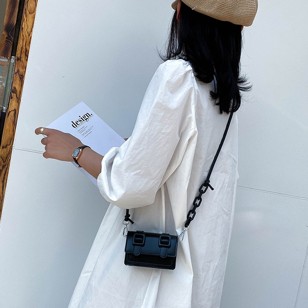 Mischa Túi Đeo Vai mini Bằng Da PU Màu Trơn Phong Cách Phương Tây Thời Trang