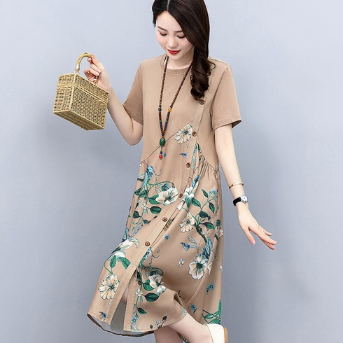 Đầm Chữ A Dáng Rộng Thời Trang Mùa Hè 2023 Phong Cách retro Mới
