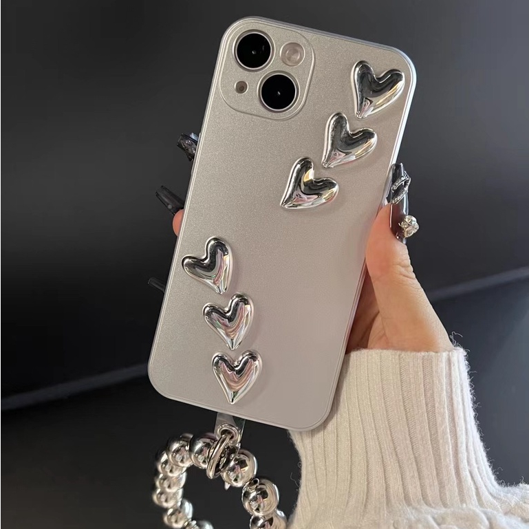Ốp Điện Thoại tpu Mềm Trái Tim 3D Có Dây Đeo Cho Iphone 14 14 pro 14 pro max 13 pro max 12 pro max 11 pro max XS max xr X XS 7 8plus