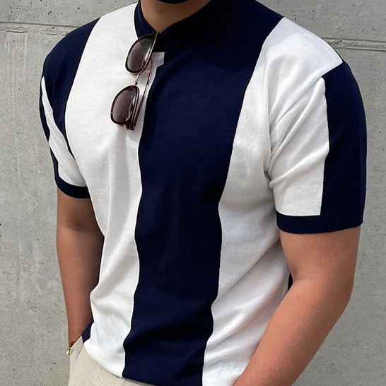 Áo Dệt Kim Mỏng Màu Sắc Tương Phản Thời Trang Mùa Hè Có Size M-3