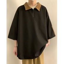 Áo polo Tay Ngắn Dáng Rộng Phong Cách Harajuku Nhật Bản Thời Trang Mùa Hè Hàng Mới Dành Cho Bạn Nam