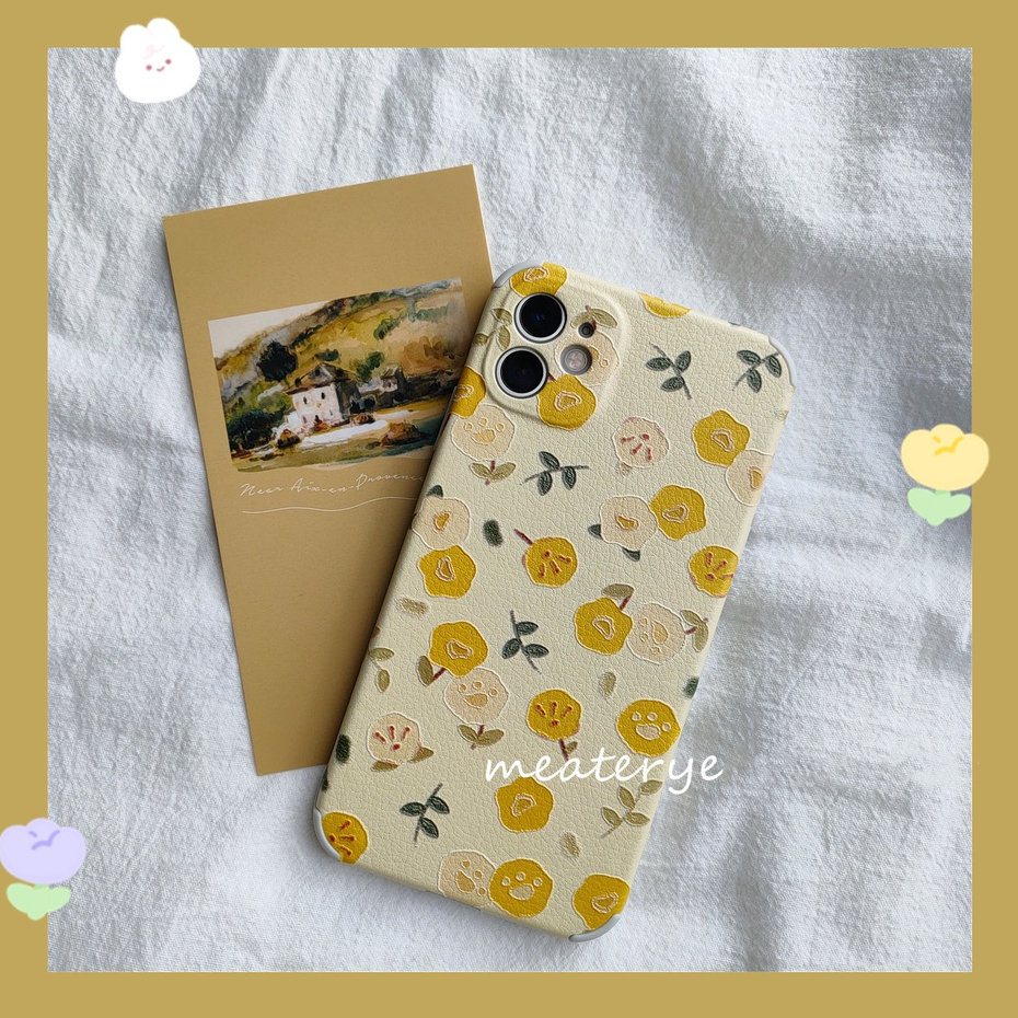 Ốp Điện Thoại Da Thêu Hình Hoa Cúc Cho iPhone 14 13 12 Pro Max 11 X XR XS Max 7 8 Plus