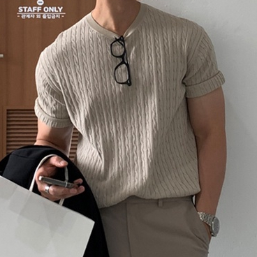 Áo Thun Dệt Kim Màu Sắc Đơn Giản Thời Trang Mùa Hè Cho Nam Giới Có Size M-3xl