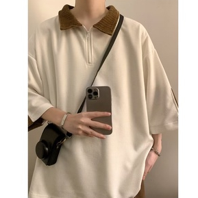 Áo polo Tay Ngắn Dáng Rộng Phong Cách Harajuku Nhật Bản Thời Trang Mùa Hè Hàng Mới Dành Cho Bạn Nam