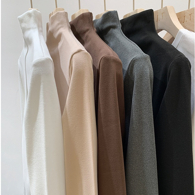 Áo Thun Cao Cổ Dài Tay Mềm Mại Cơ Bản 58673