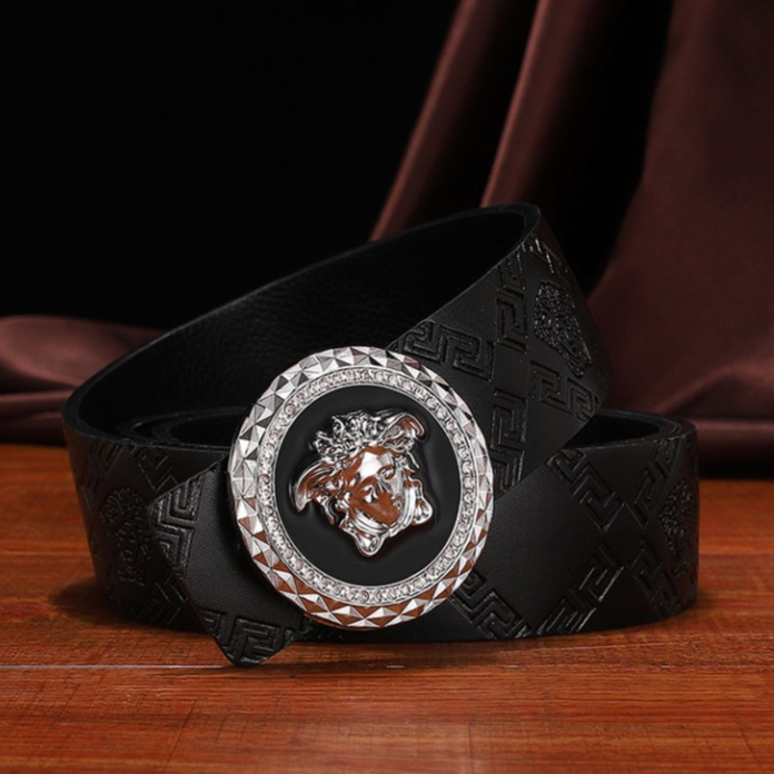 Thắt lưng nam Versace Medusa - Khóa kim loại nổi, họa tiết đầu Medusa sang trọng