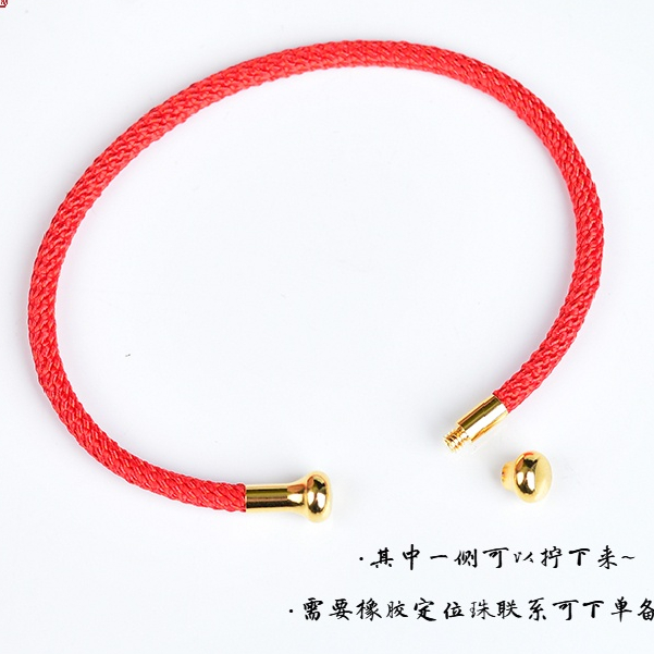 Vòng Đeo Tay Dạng Hở Hình Chữ c Màu Đỏ Đen Đính Hạt Và Vàng Kim Có Thể Tháo Rời