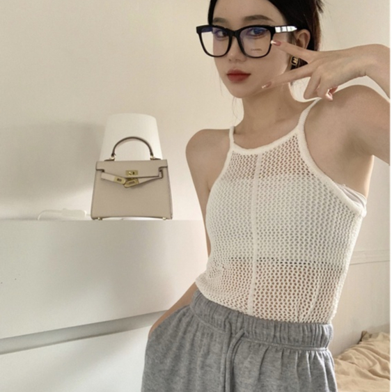 Áo Tank Top Sát Nách Dáng Ôm Thiết Kế Khoét Lỗ Thời Trang Quyến Rũ Cho Nữ